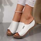 Thick-Bottomed Casual Slippers Women 2025 New Word Drag Simple Fashion Fish Mouth Slope And Lady Cold