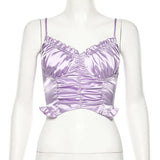 Zingj Summer Women's Condole Belt Inside The Back Wood Ear Fold Slim Crop