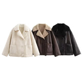 Women's Clothing Explosion Retro Fashion Casual Button Double-Sided Collar