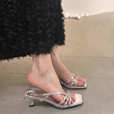 Head Cool Slippers Women's Shoes 2025 New External Wearing Toe Sandals Fine Heel