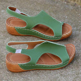 Female Summer Slope And Thick-Soled Sandals Large-Size Casual Fashion Simple Buckle