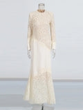 Famous Style Lace Embroidery Dress Dress 2025 New Round Collar Long Sleeve Slim Dress Long Dress