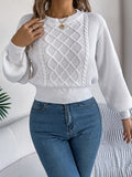 Shooting 2025 Autumn And Winter Pure Color Lantern Long Sleeves To Close The Waist Tidly Sweater Women's