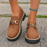 Buckle Bottom Low-Top Single-Shoe Women's Large Size British Style Retro Set Foot Single Shoes