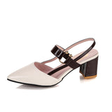 Spring And Summer New Single-Shoe Women's Sharp Head Thick-Heeled Women's Shoes Heeled High Heels Hollow Women's