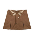 Women's Jean Pleated Skirt 2023 Summer Casual Vintage Korean Lace Up Denim A-Line Mini Skirt Harajuku Y2k Hight Waisted
