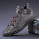 Men's Shoes Autumn Men's Leather Shoes Trend Martin Boots Casually Help A Foot Pedal Winter Warm Cotton