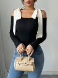 Long-Sleeved Girl Slimming-Word Shoulder-Cloth
