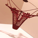 Hollow Trousers Women Seduction Embroidery Fine Strip Transparent Breathable Low-Waist Hot