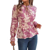 Shooting 2025 Autumn And Winter New Leisure Flowers With Long-Sleeved Chiffon Shirt Women's