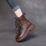 Layer Of Cowhine Martin Boots Women's Station Pine Cake And Single Boots Retro Handmade And Winter Boots
