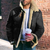 Leather Velvet Men's Coat Station Winter Warm Jacket Thick Collar Hit Six Colors Seven