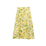New Sling Linen-Blend Printed Short Coat Skirt Set 8351039