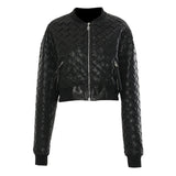 2025 Personality Weaving Leather Jacket Jacket + Bag Hip Skirt Two-Piece Set Female