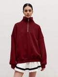 Velvet Half Zipper Collar Collar Sweater 30 Cotton Leisure Sports Blouse Woman In Autumn And Winter