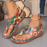Word Sandals Women 2025 New National Style Embroidery Flowers After Stumbling Slopes And Sandals
