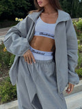 Style Jersey Top + Straight Trousers Set Women Loose Comfortable Commuting Daily Two