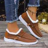 Hair Plus Velvet Low-Top Single-Shoe Women Warm Large-Size Cotton Shoes