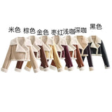 2025 Spring Fur Integrated Short Street Spice Girl Motorcycle Clothing