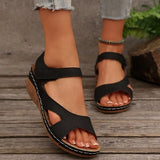 Asia's New Slope And Thick-Soled Magic Stick Sandals Women's Large Code With Fish Mouth Beach Cool Drag