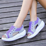 Summer New Rocking Women's Sandals Pine Cake Thick Soles With Sandals Beach Shoes 43
