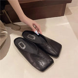 And Summer 2025 New One-Legged Pedal Top Half Slippers Wearing Women's Shoes Light Mouth Comfortable Soft Flat Single