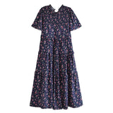 Women's New Cotton-Print T-Shirt With Loose Cake Dress