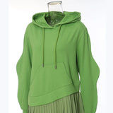 New Wave Shape Irregular Splicing Pressure Folded Two-Piece Dress Dress