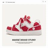 Shoe Limited Edition Original Designer Double Shoe Tongue Trend Bread Shoes Men's And Women's Trendy Shoes Red Board