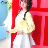 Women Pullovers Knitted V-neck Bow Patchwork Sweet Kawaii Cute Students Ulzzang Casual All-match Short Sweaters Soft Daily