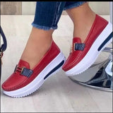Thick-Soled Women's Shoes 2025 New Casual Single-Shoe Women's Metal Buckle Lazi Shoes Lefu