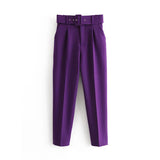 2025 New 褶皱 Multi-Colored Harun Pants Casual Solid-Colored Small-Footed Women's Trousers