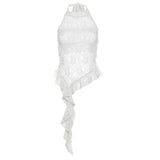 2024 Summer New Women's Clothing Pure Desire To Hang The Neck Of The Open Back Irregular Side Of The Small