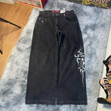 High Street Jeans Y2K Hip Hop Printed Cartoon Retro Loose Men