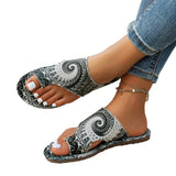 Sandals Women's National Wind 2025 Summer New Breathable Printing Cover Roman Style Cold
