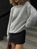 Lazy Wind Wool Sweater Woman 2025 Dress Bag Loose Knitted Shirt Long-Sleeved