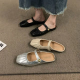 Flat-Bottomed Bun Head Half-Dragging Sandals Women Spring And Autumn High-End Summer Wearing Mary Jane Muller With Skirt Single