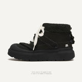 Shoes Retro Yellow Boots Winter Plus Velvet Warm Height Solid Color Short Barrel Snow Boots Men And Women The Same Martin