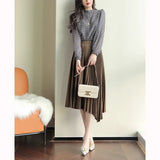 Wearing Beauty Thin Paper People Print Half-High Collar Double-Layer Heavy Joe Its Simulation Silk Shirt