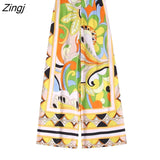 New Women Holiday Wind Totem Leaves Print Split A Line Skirt Faldas Mujer Female Side Zipper Casual Slim Vestido