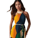 2025 New Rolling Sleeveless Casual Dress INS Loose Vacation Women's