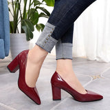 New Light-Mouthed Thick-Heeled Fashion Singles Women Ladies Shoes Large-Size High Heeled Work
