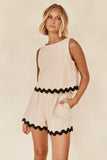 Zingj Spring And Summer 2024 Comfortable Casual Solid Color Sleeveless Shorts Set