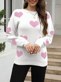And Winter New Sweater Women's Loose Love Embroidered Color Collar Knitted