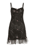 Mesh Paneled Floral Mini Dress-Outfit