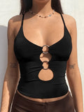 O Ring Cutout Crop Cami Top- Outfit