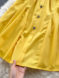 Vintage Square Collar Single Breasted Mini Dress Women Elegant Short Sleeve High Waist Ruffle Patchwork Casual