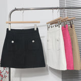 Goods Small Fragrant Wind Coarse Flowers A Short Skirt Women High Waist Thin Skinny Bag Hip Half-Body Skirt