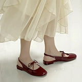 Evening Wind Shallow Mouth Coarse High Heels Women 2025 Spring And Summer New Retro Street Shooting Small Leather Shoes Side Bright Leather