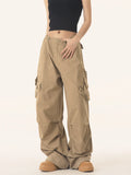 Zingj Small Loose Wide Leg Pants Female Spring And Autumn New Logo Paratrooper Pants Casual Cargo